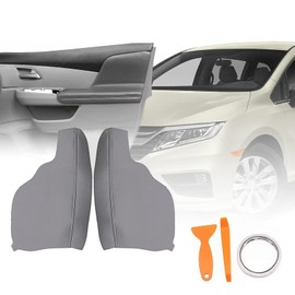 GXARTS Door Panel Armrest Cover Gray with Installation Tool Compatible with Honda Odyssey 2011 2012 2013 2014 2015 2016 2017 1 Pair Leather Door Armrest Replacement