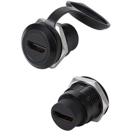 PENGLIN HDMI 2.0 Port for Panel Mounting, HDMI Through Cable Coupler 4K 30Hz 3D and HDR Female to Female HDMI Bulkhead Adapter Waterproof / Dust Cap Pack of 2