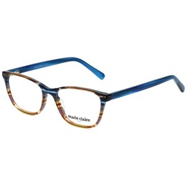 Calabria Claire 6245 Square Blue Light Blocking Reading Glasses +0.75 Blue Brown Marble Men Women
