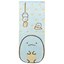 Marushin 6575009700 Face Towel, Sumikko Gurashi, 13.4 x 31.5 inches (34 x 80 cm), Dot and Lizard, 100% Cotton