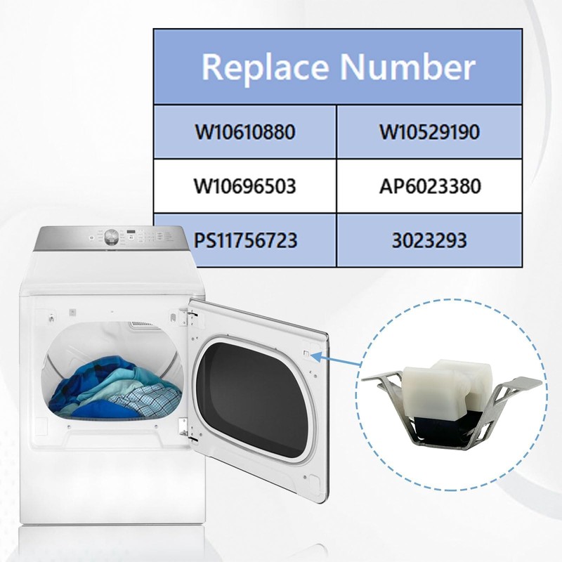 Ebrmeiwo 2Pcs WPW10610880 Clothes Dryer Door Catch, OEM Size Replacement