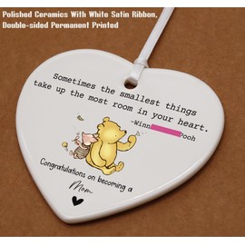 First Time Mom Gift-New Mom Gift-Winie Gift The Pooh-Promoted to Mom-Baby Gift Shower-Pregnancy Announcement Gift,Baby Reveal Idea Sometimes The Smallest Things-Heart Shaped Ornament