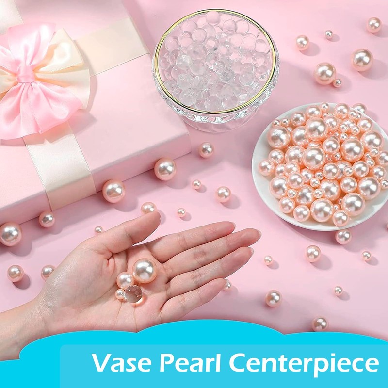 Bijbeads 150 PCS Pearl Beads, 20/14/10mm Floating Pearls for Vases