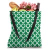 Green White Connected Hexagon Ring Circle Geometric Pattern Tote Bag