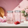 WELLIFE Pink Mason Jars 32 oz, 2 Pack Wide Mouth