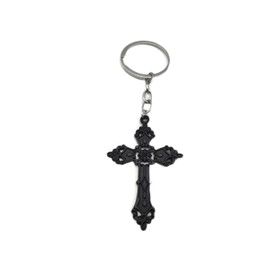 IZROLO 1 cross keychain pendant keychain blessing Holy Cross keychain for men, boys, women, girls, car keychains (Black)