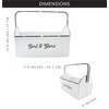 AuldHome Design Enamelware Rustic Caddy w/Handle, Distressed White Farmhouse Sort