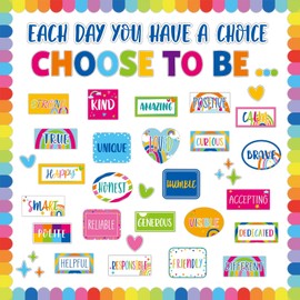 Colorful Bulletin Board Set Rainbow Motivational Decoration for Classroom Inspirational Posters Choose to Be Positive Accent Cutouts Colorful Bulletin Boards for Teachers School Wall Supplies
