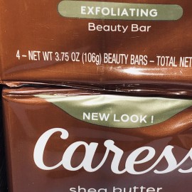 Caress Shea Butter & Brown Sugar Exfoliating Beauty Bar Soap - 2 PACK (8 bars)
