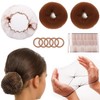 Hair Bun Maker Kit - 2pcs Small Donut Shapers, 10pcs