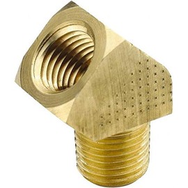 Parker Hannifin 2214P-2-2-pk5 Extruded Elbow Pipe Fitting, Brass, 45 Degree, 1/8" Female Thread x 1/8" Male Thread (Pack of 5)