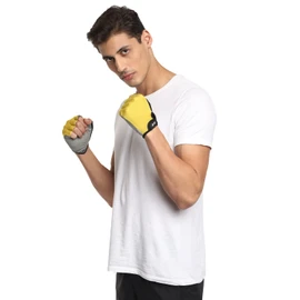 NIVIA Polyester Python Sports Gloves, (Yellow, Size - Large) | Material - Micro Fiber Suede | Weight Lifting Gloves | Exercise Gloves | Fingerless Grip Gloves | Fitness Gloves | Crossfit Gloves
