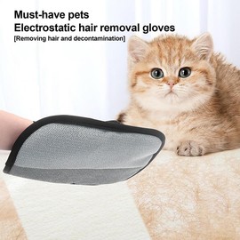 2025 New Upgraded Electrostatic Pet Hair Removal Gloves - Reusable Cat Hair Remover & Dog Hair Removal Mitt with Elastic Cuff & Finger Loops for Furniture, Bedding, Car (2pcs)