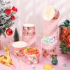 Whaline 50 Pcs Christmas Snack Cups Pink Santa Claus Xmas
