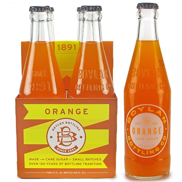 Boylan Soda, Orange, 12 fl oz (24 Glass Bottles)