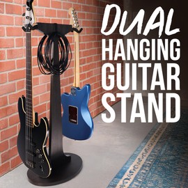 Gator Frameworks Elite Series Dual Hanging Wooden Guitar Stand Fits Both Acoustic and Electric, Natural Maple Finish (GFW-ELITEGTRHNGSTD-2X-MPL)