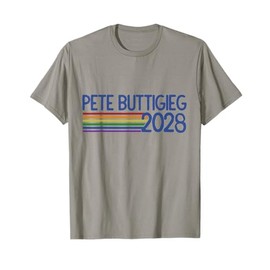 Pete Buttigieg 2028 Retro Rainbow mayor Pete Buttigieg T-Shirt