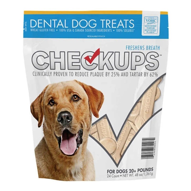 2 Pack Botana Para Perro Checkups 24 Piezas Reduce El