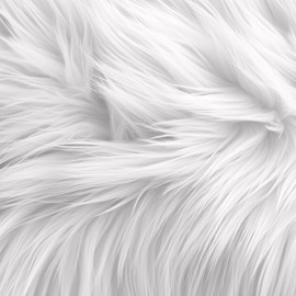 FabricLA Faux Fur Fabric - 8 Packs Square Fur Material Fabric - 10” X 10” Inches - Shaggy Fur Patches, Cuts Chair Cover Seat Cushion for DIY Craft - White
