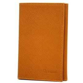 Charmoni - 3 Layers Car Paper Cover for Driver's License ID Insurance Cowhide Leather 9cm x 14.5cm, camel, Classic
