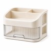 2-Layer Cosmetic Storage Box with Transparent Drawer