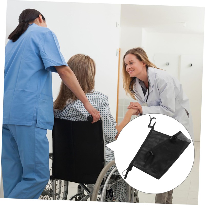 Healeved Oxygen Cylinder Holder Bag for Wheelchair Adjustable Straps Mesh