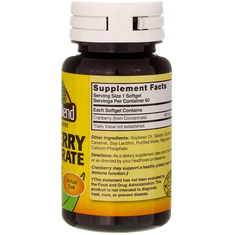 Nature's Blend Cranberry Concentrate 500 mg Soft Gels - 60