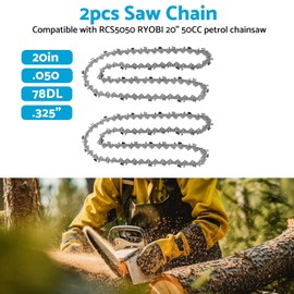 2PCS Chainsaw Chains 325 050 78DL Suitable for RCS5050 RYOBI 20" 50CC Petrol Chainsaw Accessories