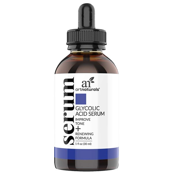 Artnaturals Glycolic Serum - Face Serum - Vitamin C and Aloe Vera - Exfoliates and Minimizes Pores, Reduce Acne, Breakouts, and Appearance of Aging and Scars -1 oz.
