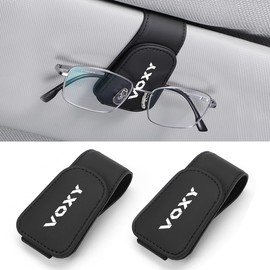 [For Voxy] Sunglasses Holder, Eyeglass Holder, Leather Material, Compatible with VOXY Exclusive Logo, Glasses Holder, For Cars, Voxy 80 Series 90 Series, Safe Driving, Visor, Car Storage, Protects