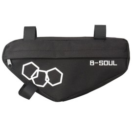 NUOYAQI Frame Bag Bicycles Front Top Tube Bag Pouch Cycling Tool Bag for Road and Mountain Bikes, as the pic show, Black