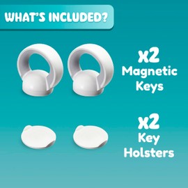 Booboo® x2 Spare Replacement Magnetic Keys Child Safety Locks for Children, Baby Proofing Your Home Cabinets and Drawers with Extra Magnet Keys (2 Pack)