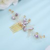 Denifery Bridal Purple Rhinestone Hair Comb Crystal Wedding Headpieces Purple