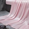 Manyshofu 7Pcs Light Pink Satin Sheets Queen Size Silky Satin