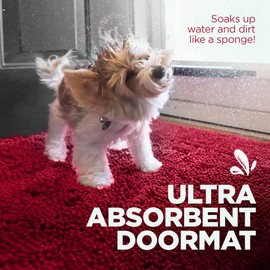 Soggy Doggy Doormat - Plain - "No Bone" Dog Doormat Dirty Wet Dog Absorbent Non Slip Machine Washable and Dryer Friendly