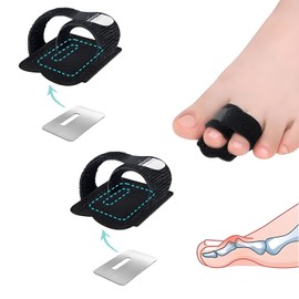 Pack of 2 Hammer Toe Correctors, Hammer Toe Splints Bandages, Hallux Valgus Correction with Aluminium Hammer Toe Pad for Correcting Curved Toes, Men and Women