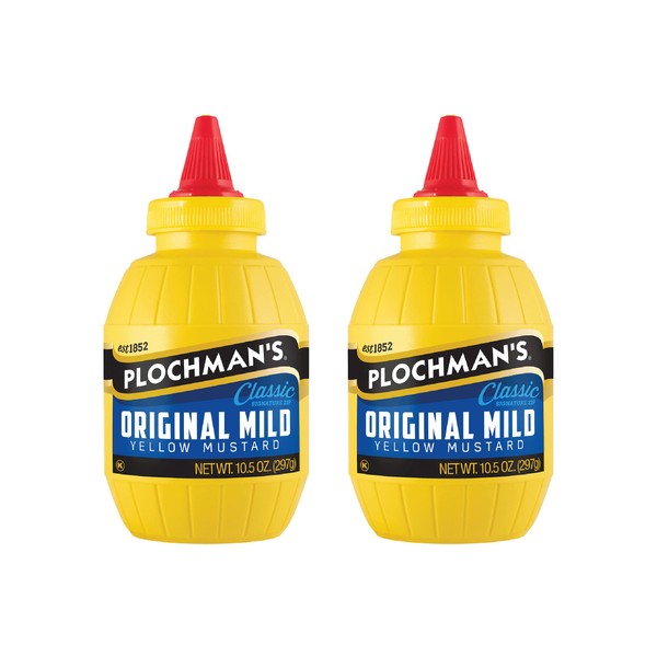 Plochman's Original Mild Classic Yellow Mustard, 10.5 Ounce (Pack of 2)