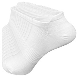 ehsbuy 7 Pairs Cotton Ankle Socks Mens Women Thick Cushioned Breathable White Low Cut Trainer Athletic Socks for Running Walking Sports