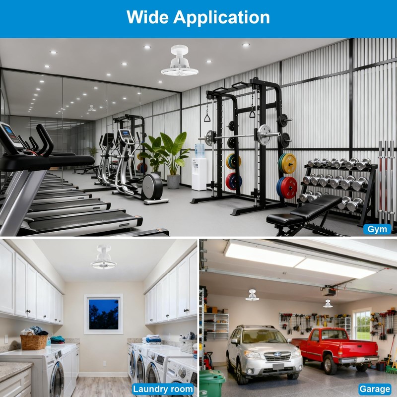 IDO LED Garage Lights Ceiling Fixture - 40W/60W/80W 11200Lm Super