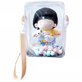 DFsucces Pain Bag, Thrust Bag, Shoulder Bag, Outing, Transparent, Large Capacity, Clear Bag, Doll Holder, Sewn Pouch, PVC, Outing, Dustproof, Waterproof, Plush Pouch, Stylish, Cute, Popular, (For 6.9