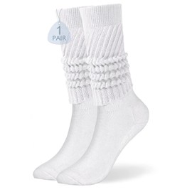 Buauty Women's Slouch Socks, Soft Extra Long Scrunch Knee High Sock fall Winter Knit Slouchy Thigh High Boot Socks