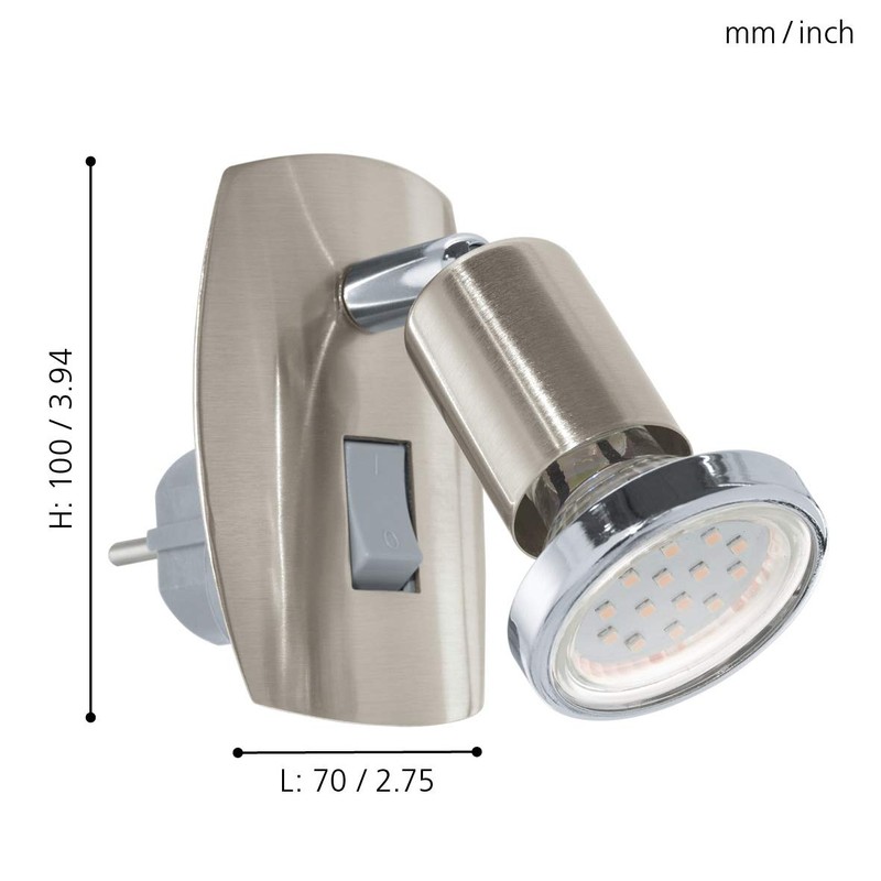Eglo Socket spot Mini, Plug Light, Socket lamp Made of