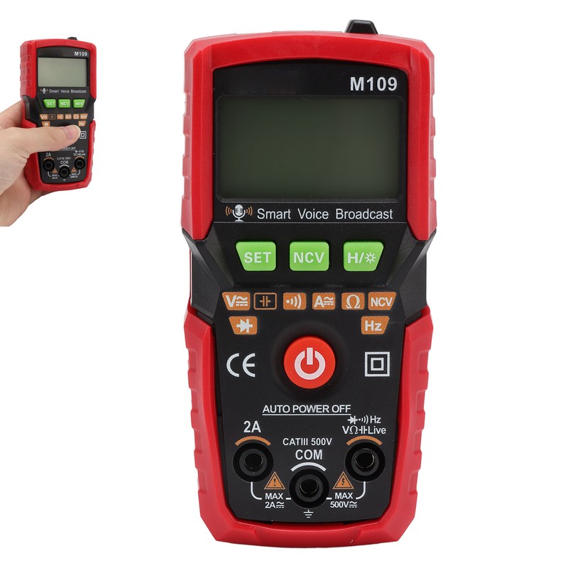 Digital Multimeter English Voice Broadcast Flashlight Backlit Screen Automatic Portable