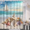 ZFMRZF Beach Shower Curtain, Coastal Ocean Scene with Seashells, Starfish,