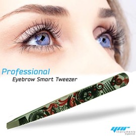 YNR England Pro Eyebrow Grip Tweezers | Eyebrow Hair Tweezers | Comfortable Rubber Grip | Choose from 3 Colours (Multi)