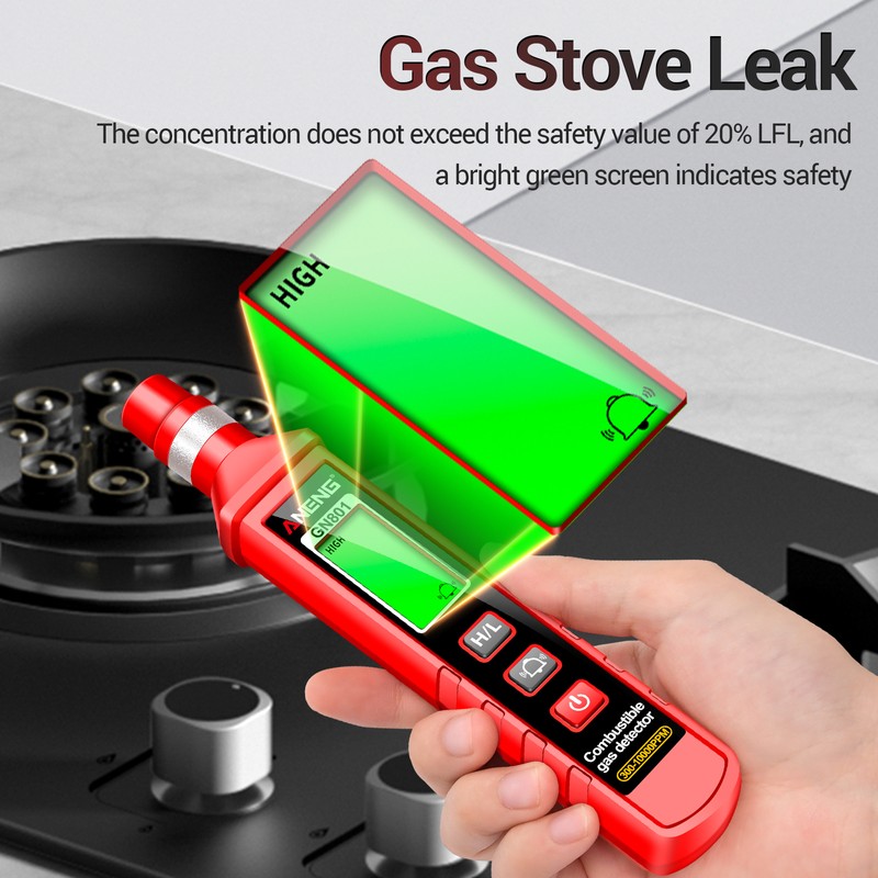 ANENG GN801 Gas-sensitive Semi-conduct Detector 300~10000PPM Gas Leakage Analyzer Combustible