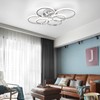 Sovinzert Modern Ceiling Lights, 6 Rings Dimmable Chrome LED Ceiling
