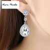 Kara Nicole Silver Wedding Earrings Crystal Rhinestone Big Long Drop