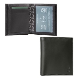Ignis Craft Mens Genuine Leather RFID Card Wallet - Vertical Bifold Wallets for Men - Capsule Onyx