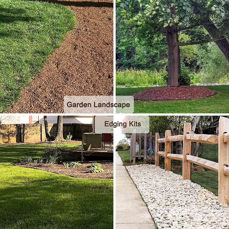 40 Ft Landscape Edging Kit, Brown Garden Edging Border with